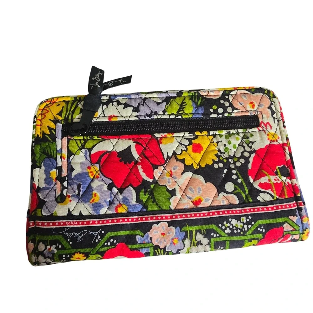 Vera Bradley Floral Nightingale Quilted Cotton Turn Lock Wallet Multi Color